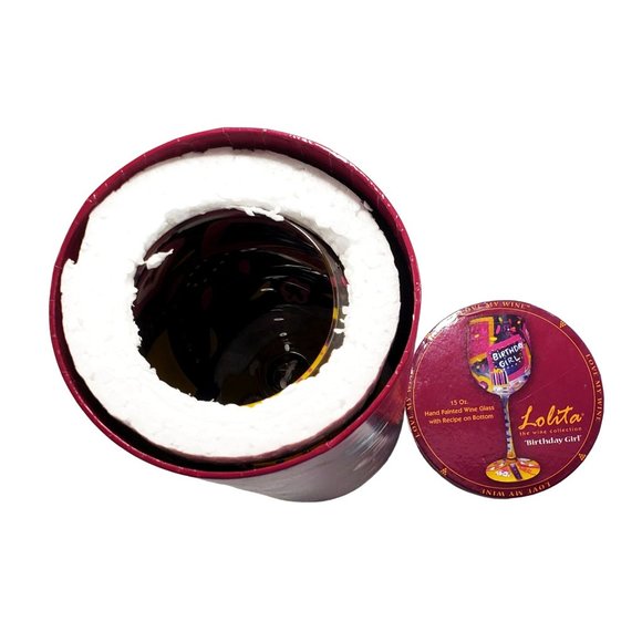Lolita BIRTHDAY GIRL Love My Wine Collection Hand Painted Wine Glass 15 oz - Picture 4 of 11